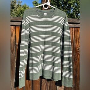 Large GAP green striped sweater